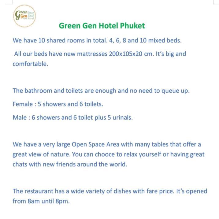 Green Gen Hotel, Mueang Phuket Ban Lo Ti Pa Exterior photo